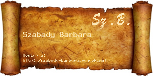 Szabady Barbara névjegykártya
